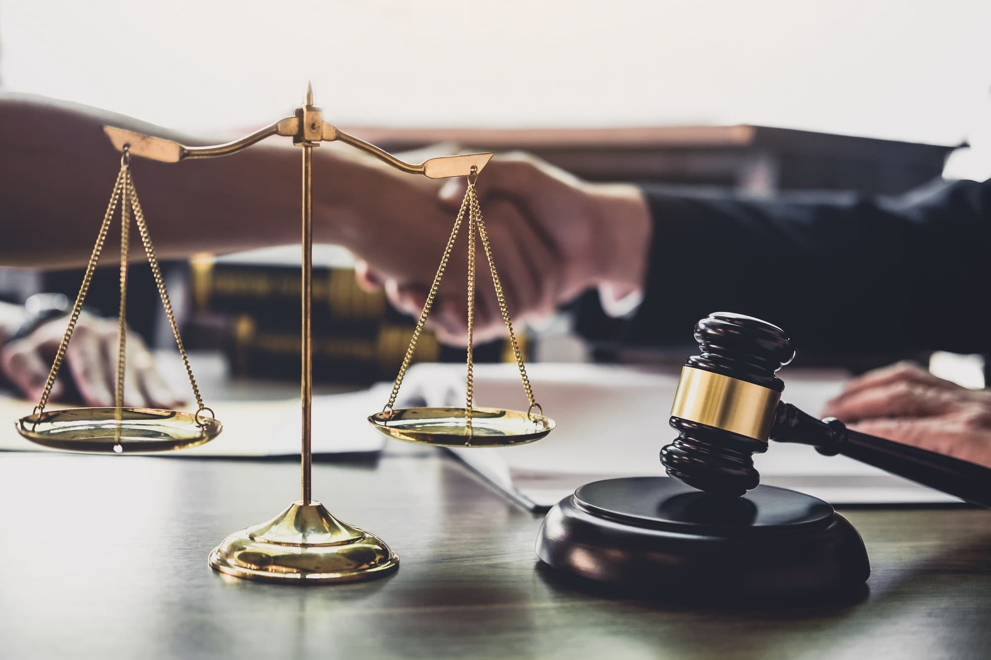 Legal scales and law books